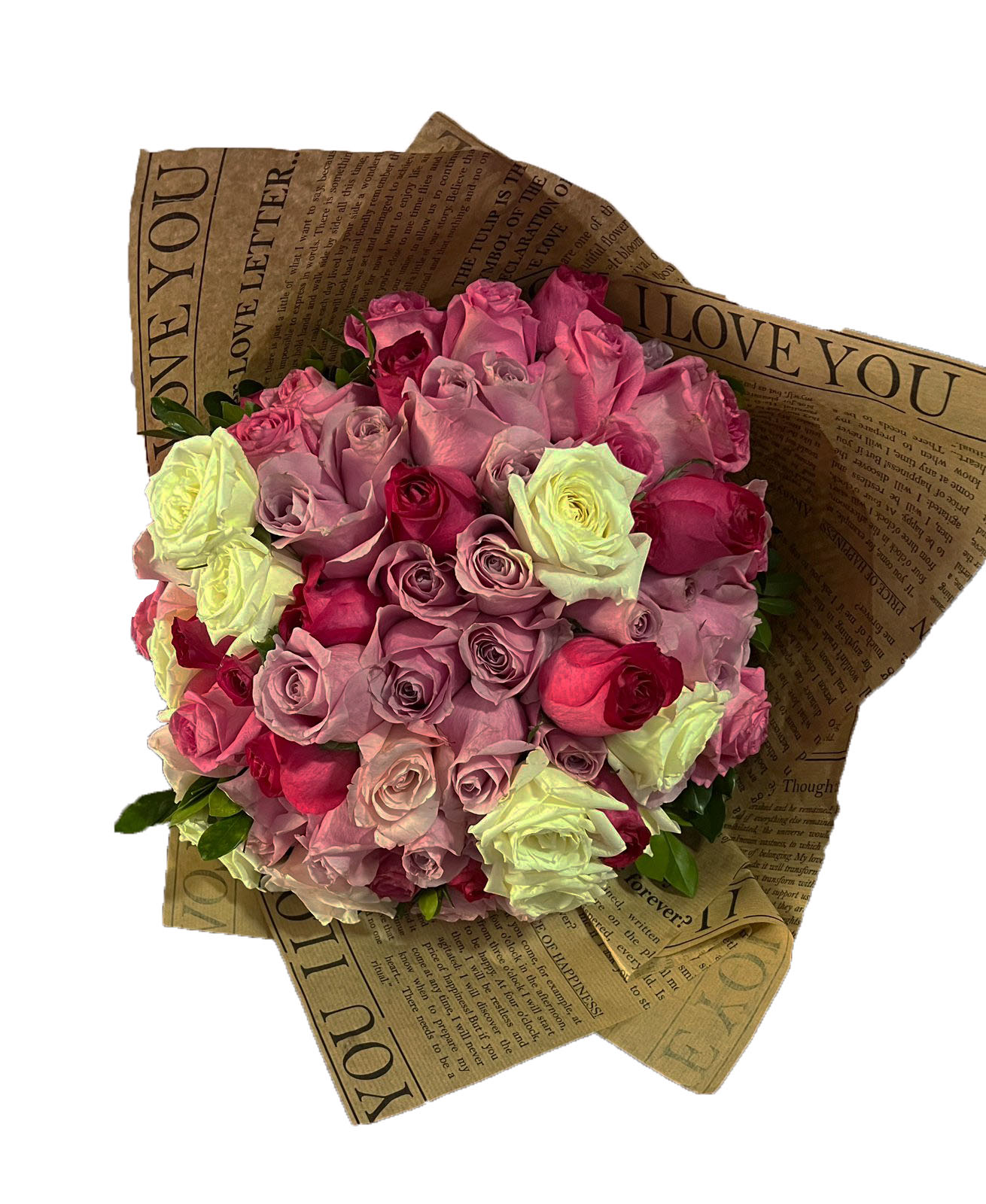 Buquê com 70 Botões de Rosas Claras - Imagem 2