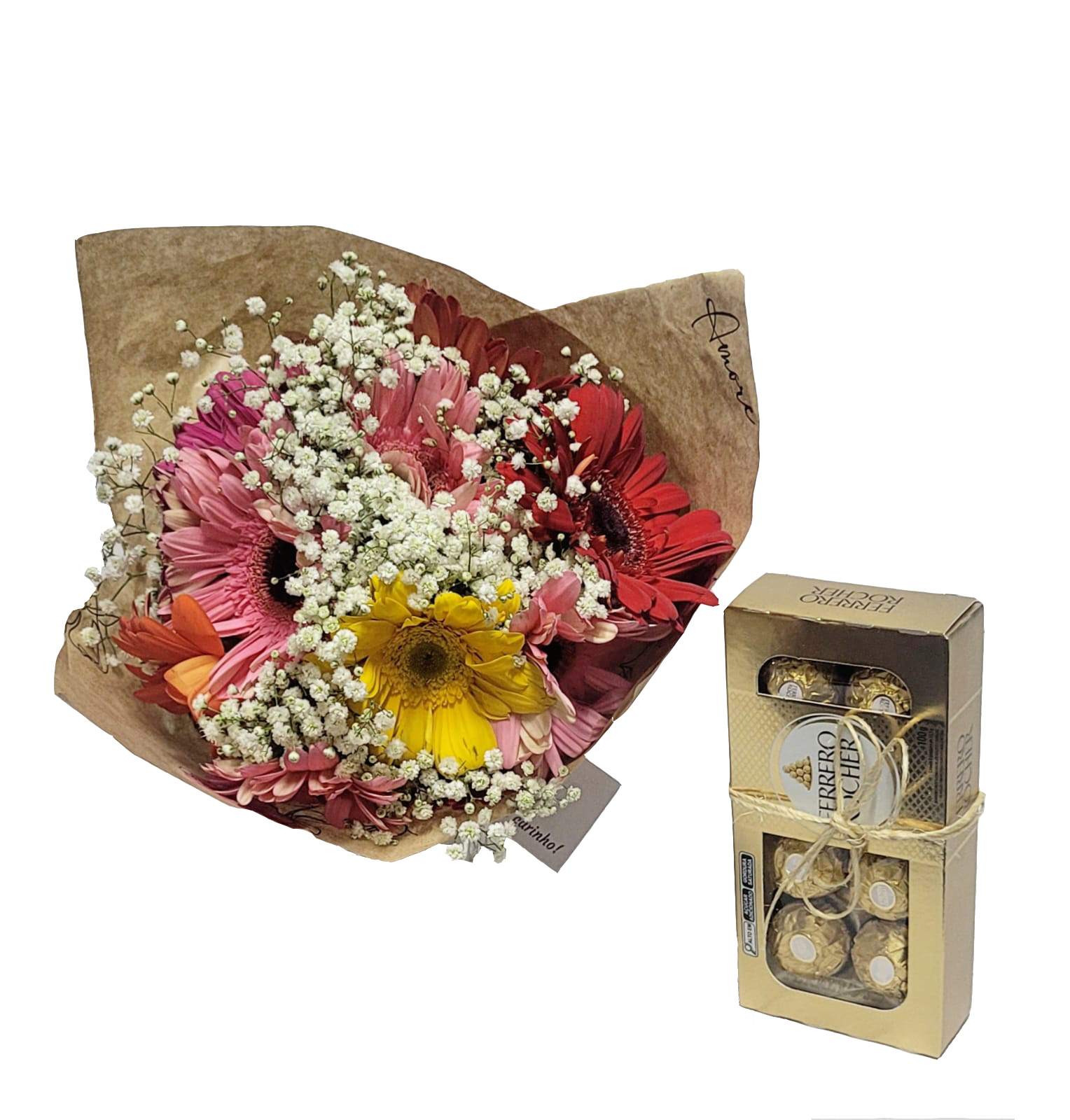 Buquê Mix de Gérberas com Chocolate